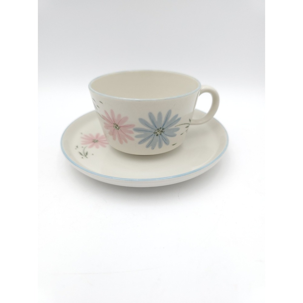 MCM‎ Franciscan Maytime pattern cup and saucer Pink Blue Flowers